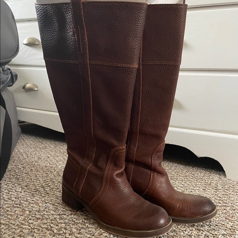 Lucky Brand pebbled leather wide width boots